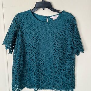 Teal Lace Women Top